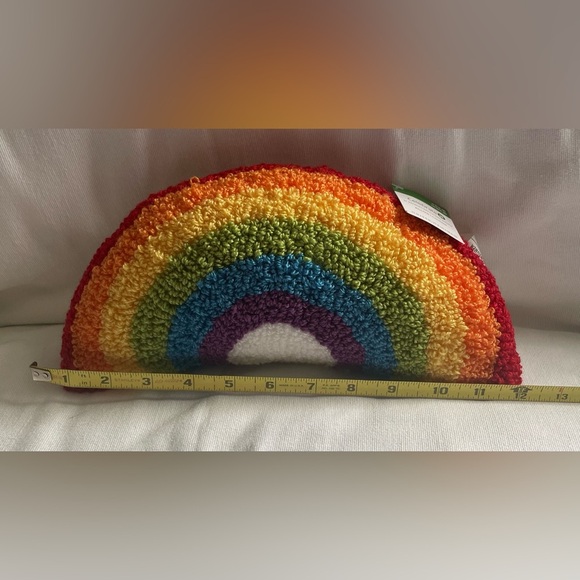 NWT Celebrate It Rainbow Crochet Pillow - Picture 4 of 4
